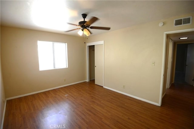 3809 Arroyo Trl, Frazier Park, CA 93225 - empty room with a ceiling fan, wood finished floors, and baseboards