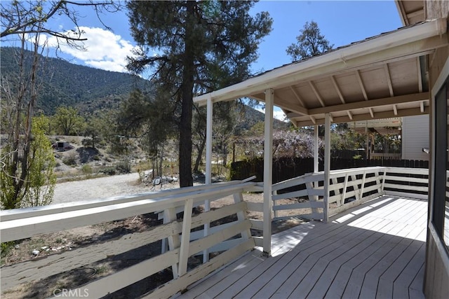 3809 Arroyo Trl, Frazier Park, CA 93225 - wooden terrace with a mountain view