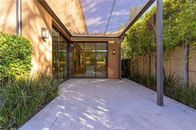 view of patio / terrace featuring fence