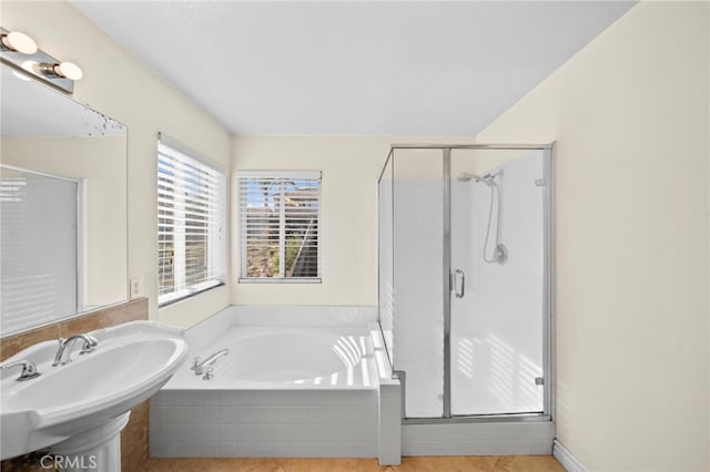 27876 Twilight Ct, Murrieta, CA 92563 - full bath featuring a shower stall, a sink, and a garden tub