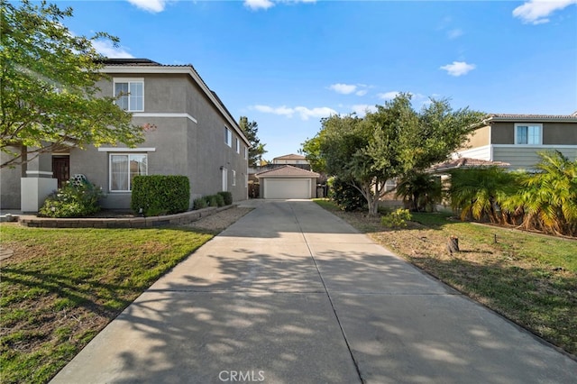 27876 Twilight Ct, Murrieta, CA 92563 - view of side of property with stucco siding, a lawn, solar panels, and a garage
