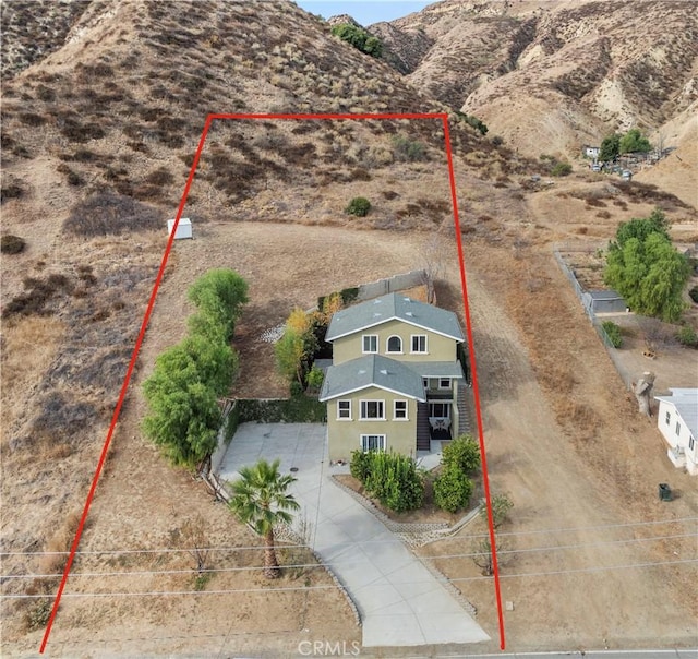 28637 Chiquito Canyon Rd, Castaic, CA 91384 - view of subject property featuring property parcel outlined and a mountainous background