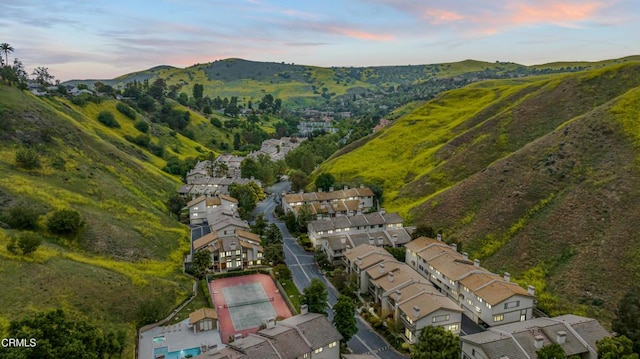 bird's eye view of a mountain backdrop