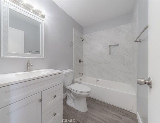 2726 W Orion Ave, Santa Ana, CA 92704 - full bath featuring vanity, wood finished floors, and shower / bathtub combination