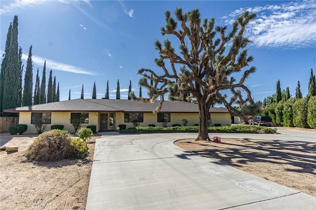 20407 Eyota Ln, Apple Valley, CA 92308 - ranch-style house featuring curved driveway and stucco siding