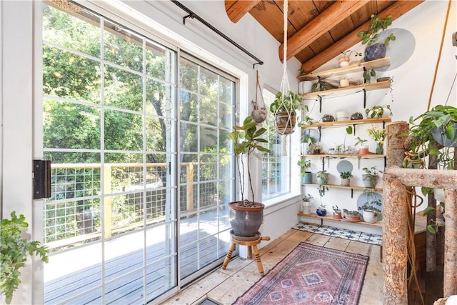 7900 San Clemente Ave, Atascadero, CA 93422 - doorway to outside featuring wooden ceiling