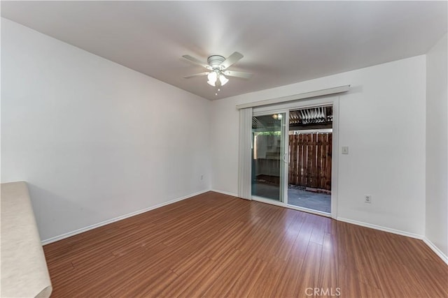 2619 W Aurora St, Santa Ana, CA 92704 - empty room featuring a ceiling fan and wood finished floors