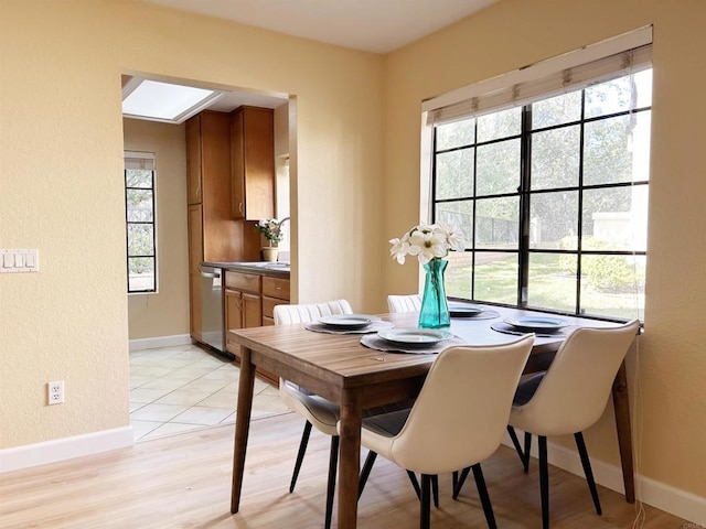 13272 Wimberly Sq Unit 219, San Diego, CA 92128 - dining room featuring baseboards, a textured wall, and light wood finished floors