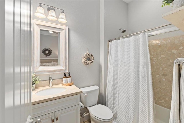3482 Corte Fortuna, Carlsbad, CA 92009 - full bath featuring vanity, toilet, and shower / tub combo