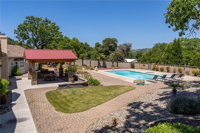 11620 Cenegal Rd, Atascadero, CA 93422 - view of pool with a patio area, fence, and a gazebo