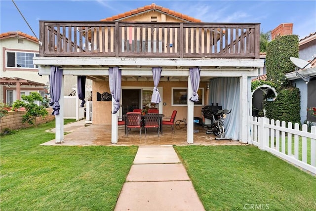 1558 Camelot Dr, Corona, CA 92882 - rear view of property with a patio, a wooden deck, and stucco siding