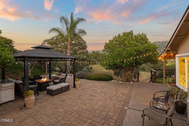 10440 N Karen Ave, Oak View, CA 93022 - view of patio with a fire pit and a gazebo