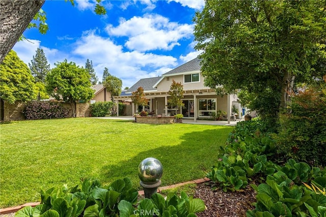 8435 Sale Ave, West Hills, CA 91304 - rear view of house with stucco siding, a patio area, and a pergola