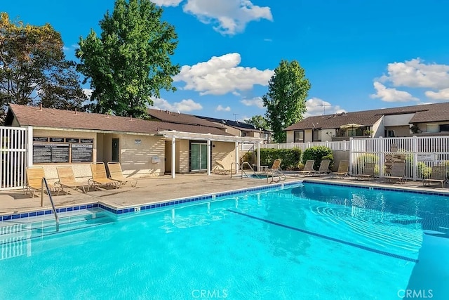 8990 19th St Unit 376, Rancho Cucamonga, CA 91701 - community pool featuring a patio area, fence, and a pergola
