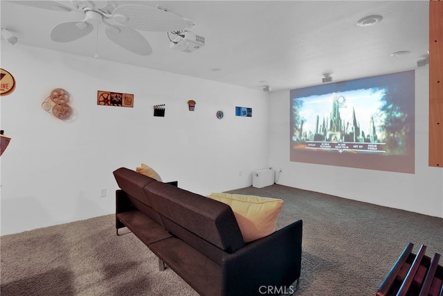 11020 Blue Jay Way, Oak Hills, CA 92344 - carpeted cinema with a ceiling fan