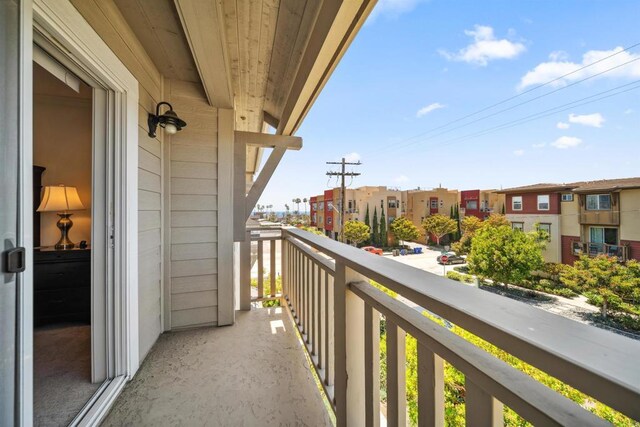balcony with a residential view