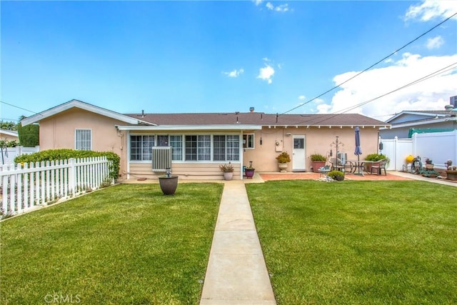 217 Syllmar Cir, Calimesa, CA 92320 - view of front of home with stucco siding, a patio area, and a sunroom