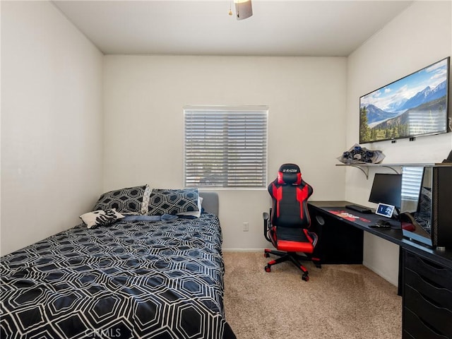 10630 Appaloosa Ave, Hesperia, CA 92345 - carpeted bedroom with an office area and a ceiling fan