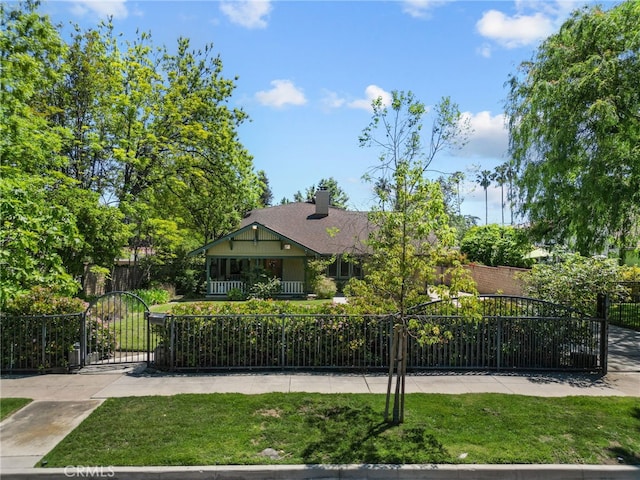 1156 E Howard St, Pasadena, CA 91104 - bungalow-style home featuring a gate and a chimney