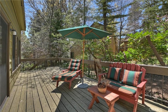 27657 Peninsula Dr, Lake Arrowhead, CA 92352 - view of wooden terrace