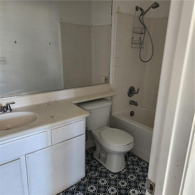 4542 Kalpesh Ct, Hemet, CA 92544 - full bathroom featuring vanity, toilet, tile patterned floors, and shower / washtub combination