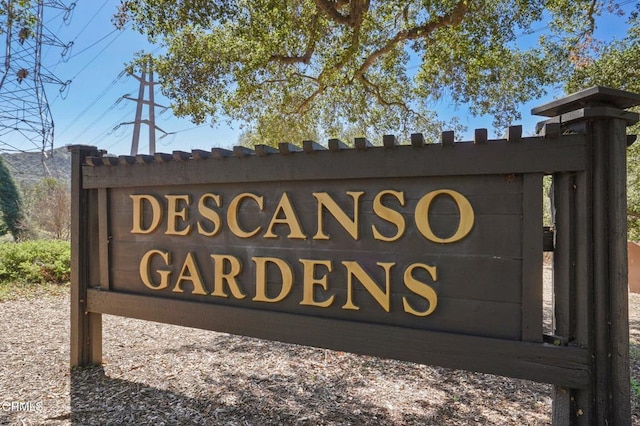 view of community sign