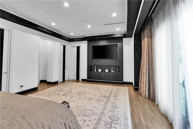 9218 Encino Ave, Northridge, CA 91325 - bedroom featuring light wood-style floors and recessed lighting