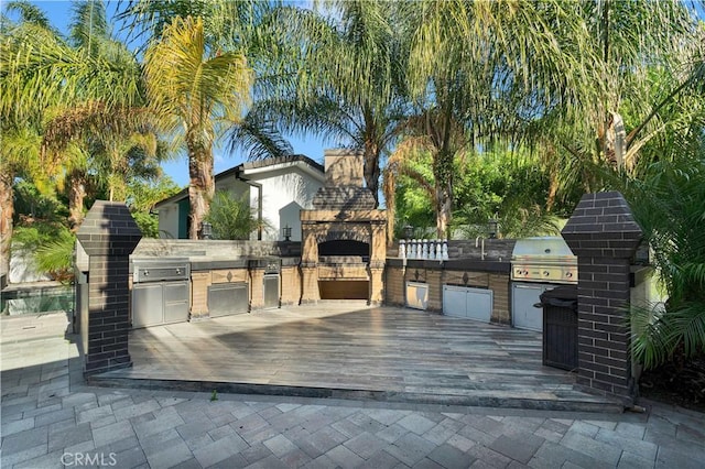 9218 Encino Ave, Northridge, CA 91325 - view of patio featuring area for grilling, grilling area, and a wooden deck