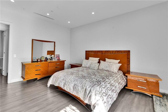 9218 Encino Ave, Northridge, CA 91325 - bedroom with wood finished floors, recessed lighting, and baseboards