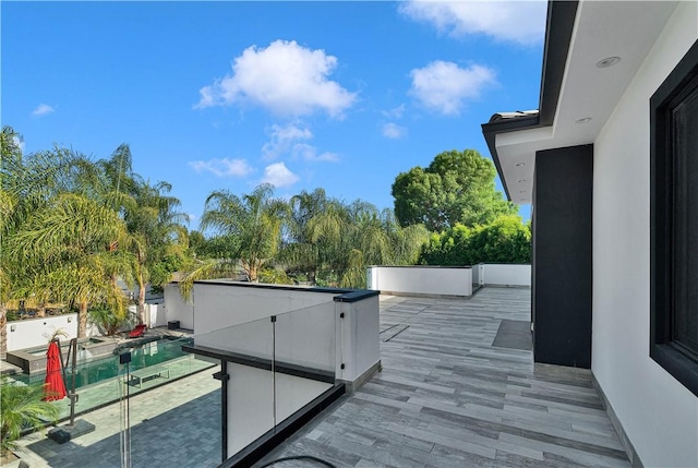 9218 Encino Ave, Northridge, CA 91325 - view of wooden balcony with a jacuzzi and a wooden deck