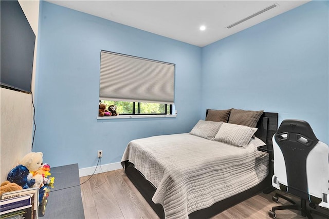 9218 Encino Ave, Northridge, CA 91325 - bedroom featuring wood finished floors, baseboards, recessed lighting, and an office area