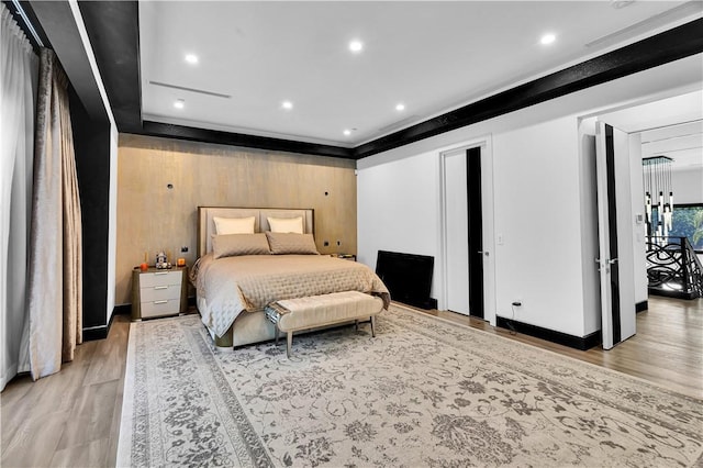 9218 Encino Ave, Northridge, CA 91325 - bedroom featuring light wood-type flooring and recessed lighting