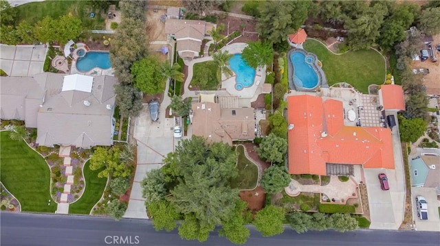 bird's eye view of a pool