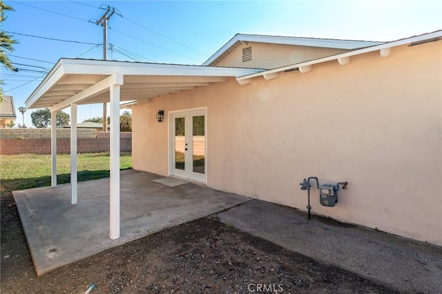 818 Invergarry St, Glendora, CA 91741 - back of property with stucco siding, french doors, and a patio