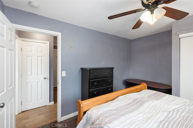 4731-33 Austin Dr, San Diego, CA 92115 - bedroom with wood finished floors, baseboards, and a ceiling fan