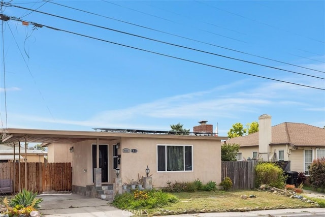 4731-33 Austin Dr, San Diego, CA 92115 - ranch-style home featuring fence, stucco siding, and a chimney