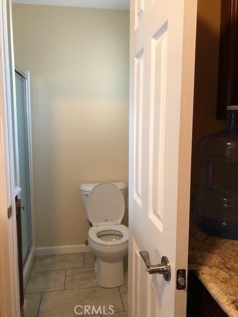 4731-33 Austin Dr, San Diego, CA 92115 - full bathroom featuring tile patterned flooring, toilet, baseboards, and a shower stall