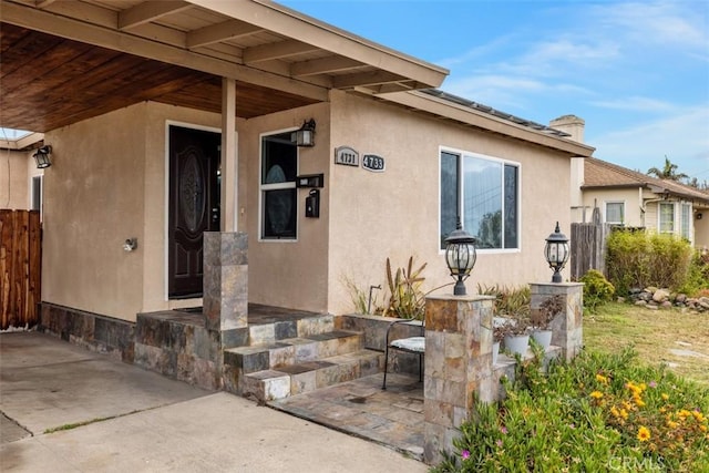 4731-33 Austin Dr, San Diego, CA 92115 - entrance to property featuring stucco siding and fence