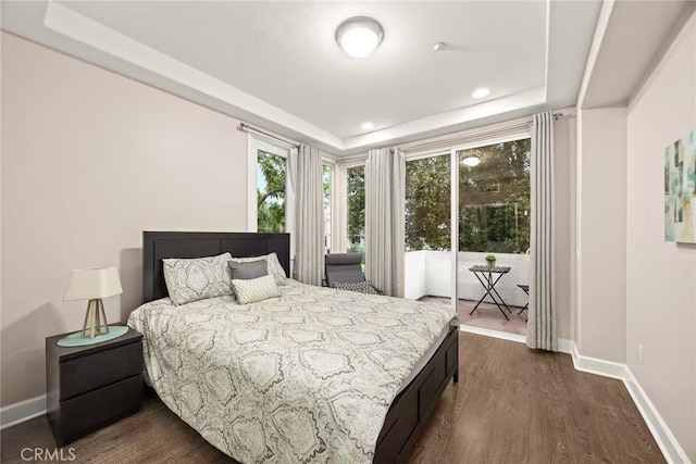 128 N Allen Ave Unit 1, Pasadena, CA 91106 - bedroom featuring multiple windows, dark wood finished floors, baseboards, and recessed lighting