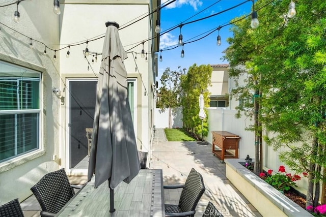 view of patio / terrace with fence