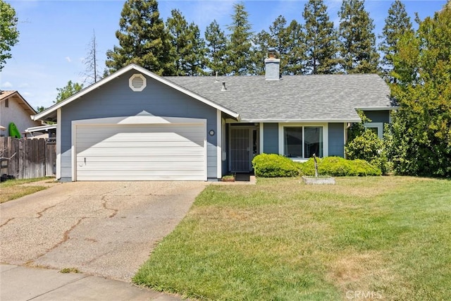 9 Benton Ave, Chico, CA 95973 - single story home with a chimney, driveway, a garage, and roof with shingles