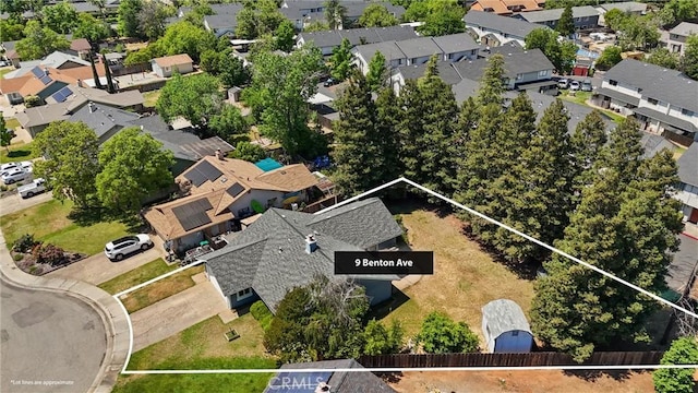 9 Benton Ave, Chico, CA 95973 - aerial view of residential area featuring property parcel outlined