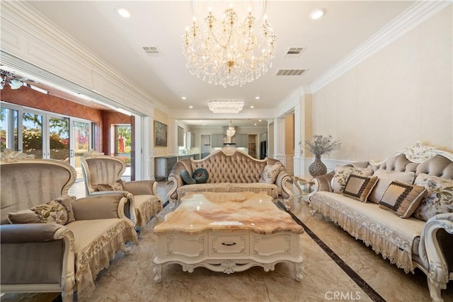 6829 Birmingham Dr, Chino, CA 91710 - common area featuring crown molding and recessed lighting