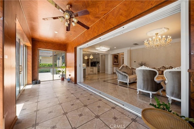 6829 Birmingham Dr, Chino, CA 91710 - building lobby with ornamental molding and recessed lighting