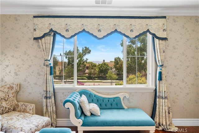6829 Birmingham Dr, Chino, CA 91710 - sitting room with plenty of natural light and wallpapered walls