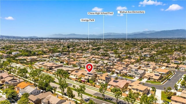6829 Birmingham Dr, Chino, CA 91710 - aerial view of residential area with mountains