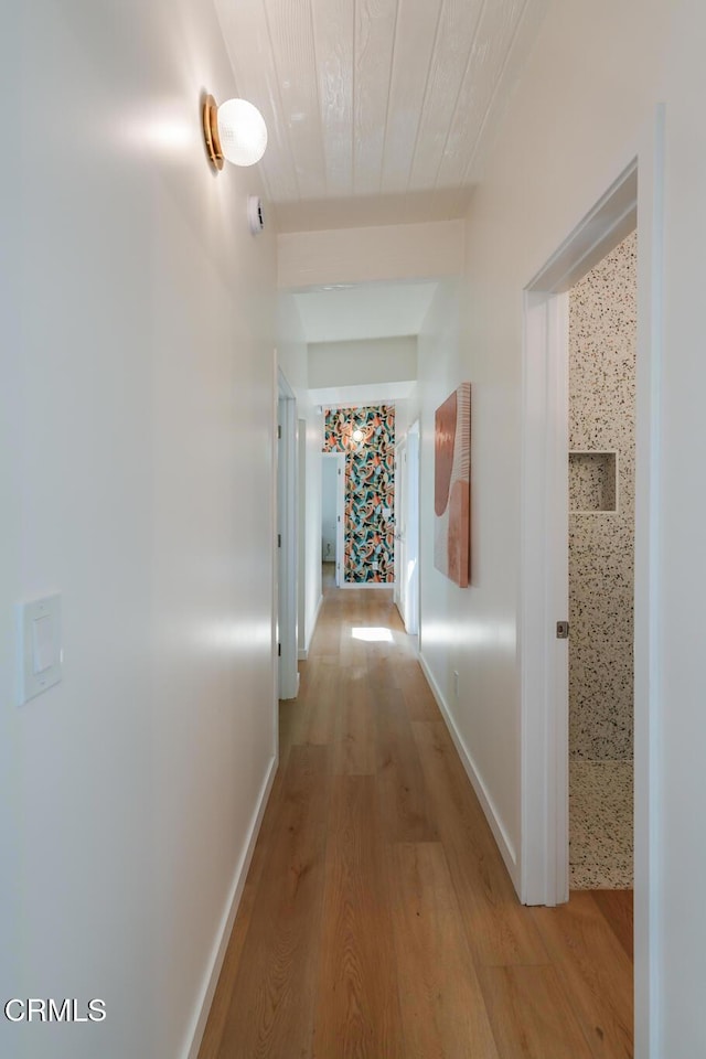 2839 N Davis Way, Palm Springs, CA 92262 - hall with light wood-type flooring and wooden ceiling