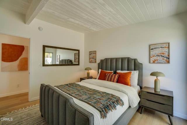 2839 N Davis Way, Palm Springs, CA 92262 - bedroom with wood finished floors and a wooden ceiling with exposed beams