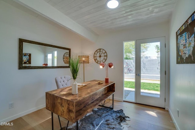 2839 N Davis Way, Palm Springs, CA 92262 - home office featuring wood finished floors and baseboards