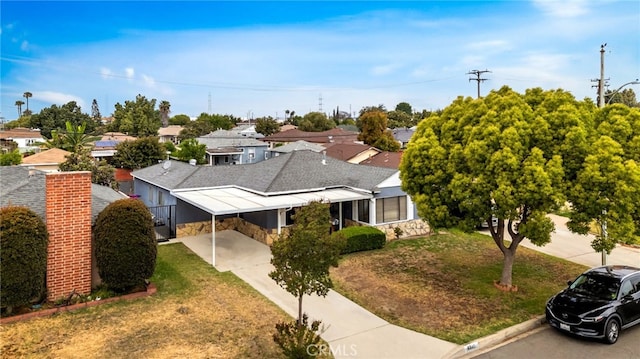 aerial view of residential area